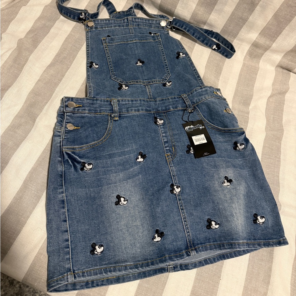 Cakeworthy Disney denim Mickey Mouse romper dress size large NWT